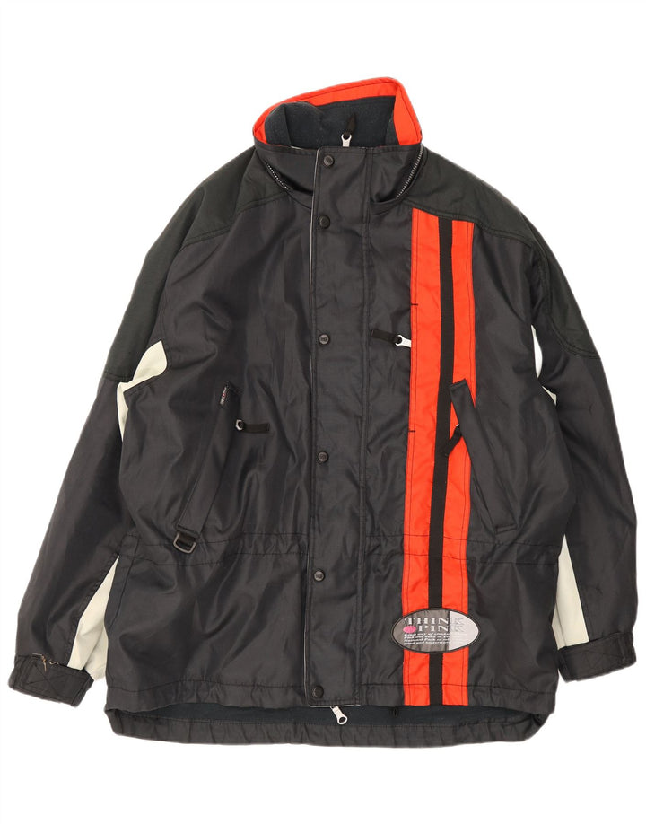 Jachetă de schi pentru bărbați, cu glugă, cu formă regulată, IT 54 2XL, negru, color block