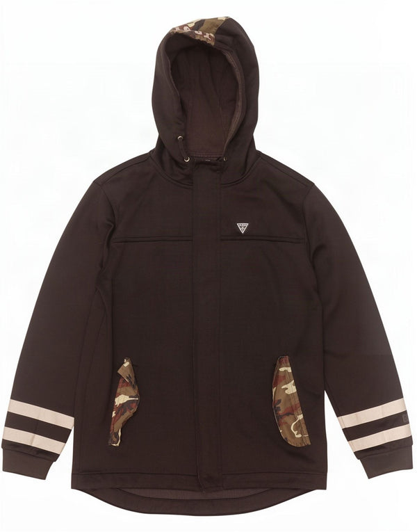Pulover Guess pentru băieți, cu fermoar, 13-14 ani, bumbac camuflaj negru