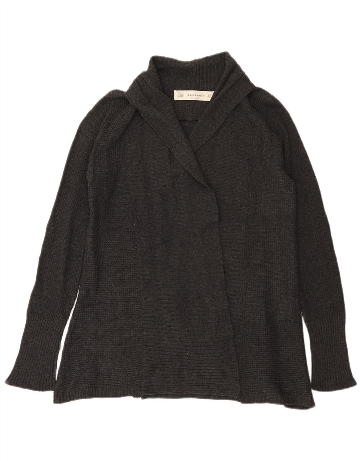 Pulover cardigan deschis pentru femei Zara UK 12, bumbac gri mediu