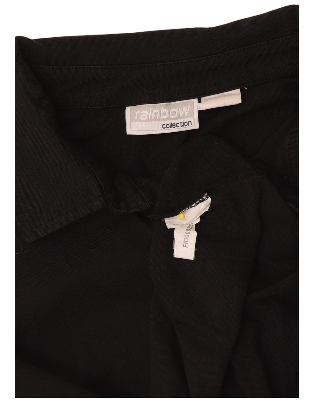 Tricou polo cu mânecă lungă pentru bărbați Rainbow, bumbac mediu negru