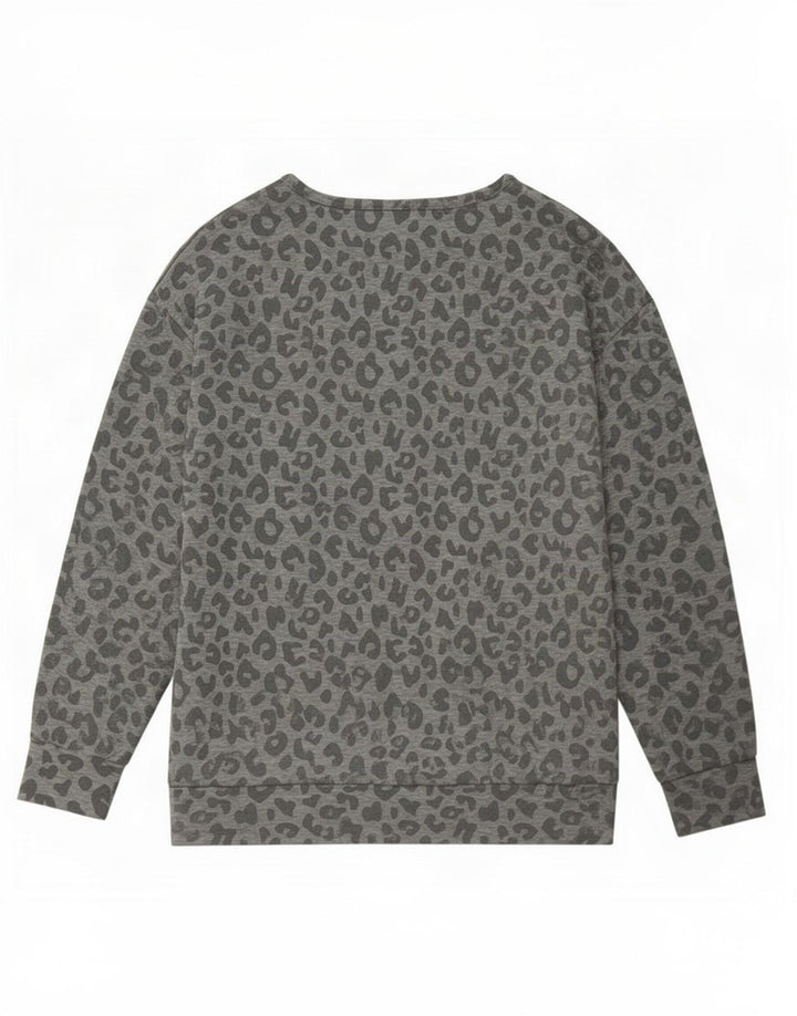 Hanorac pentru femei John Lewis Pulover UK 14 Medium Gri Animal Print