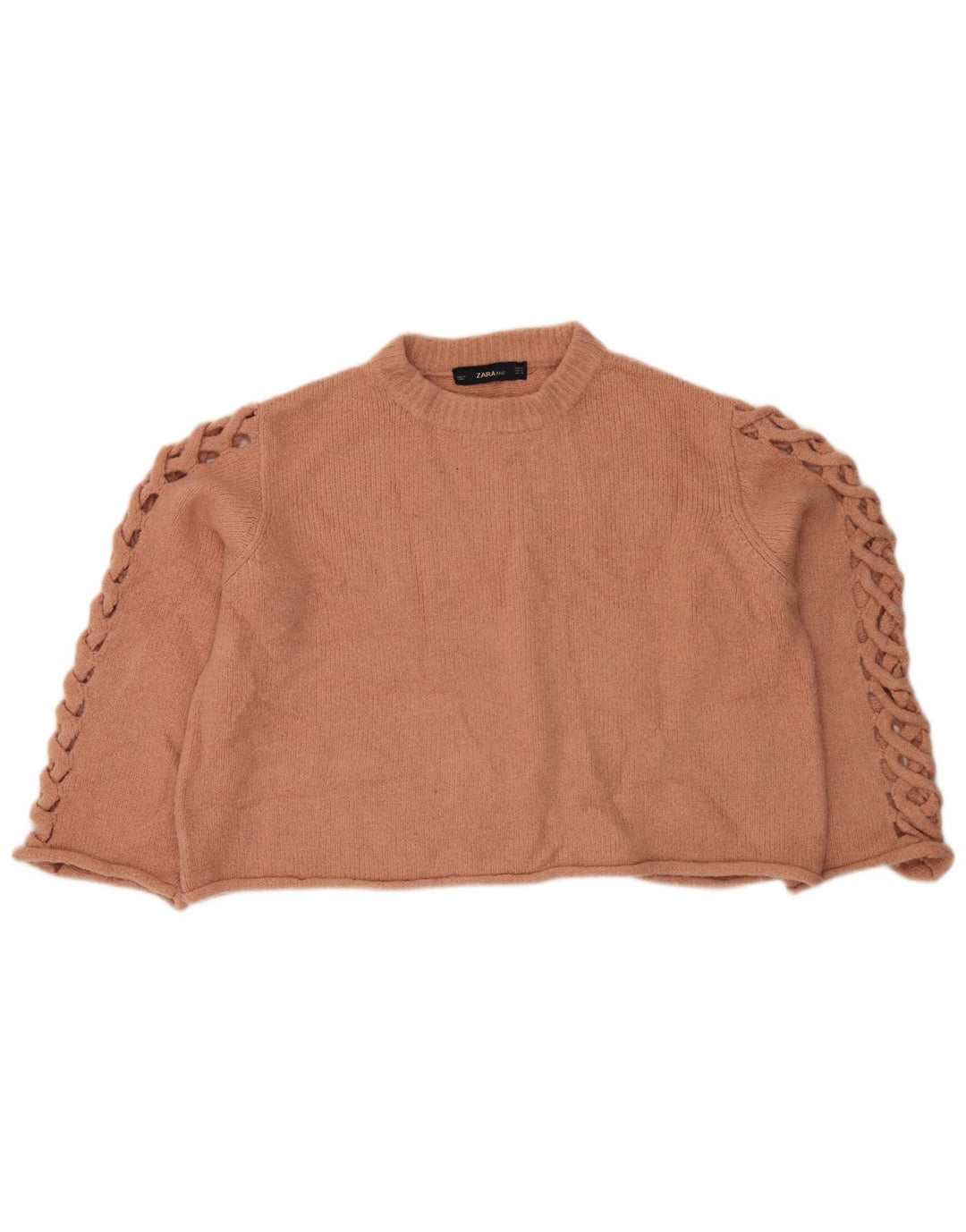 Pulover pentru femei Zara Crop Crew Gate UK 12 Poliester portocaliu mediu