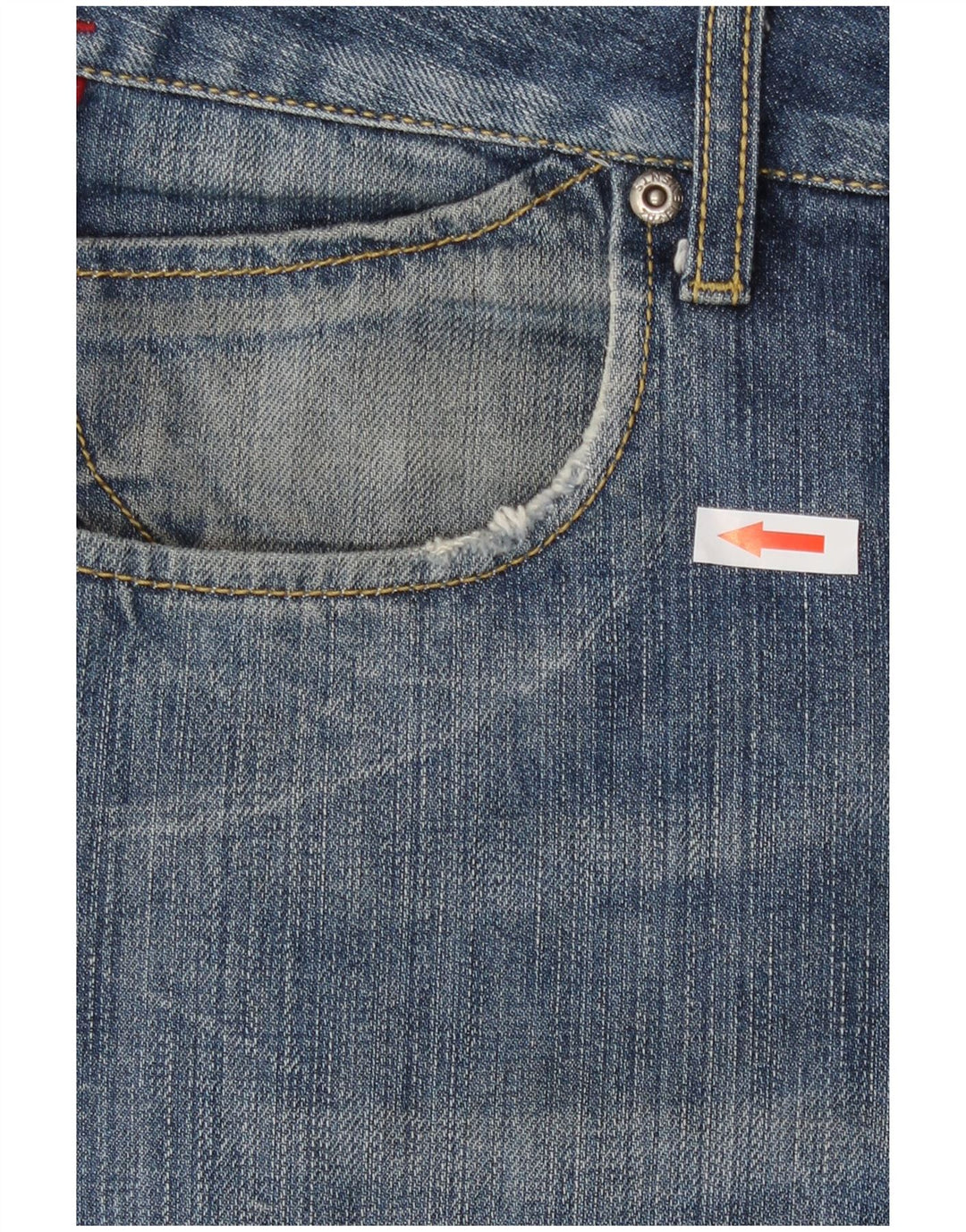 Zu Elements Blugi Distressed drepte pentru bărbați W36 L35 Bumbac albastru