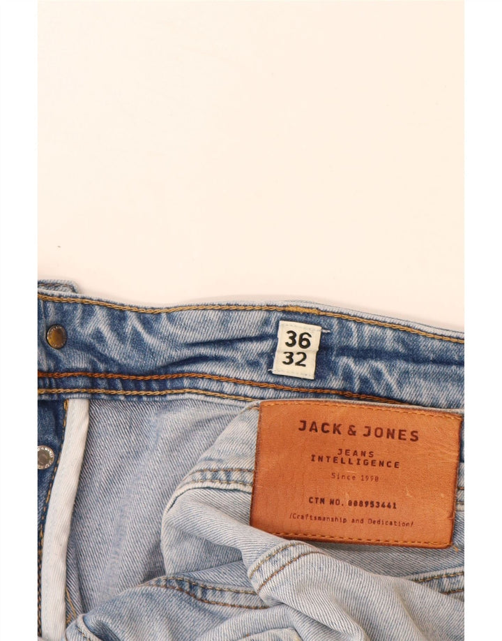 JACK & JONES Blugi drepti pentru bărbați W36 L32 Bumbac albastru
