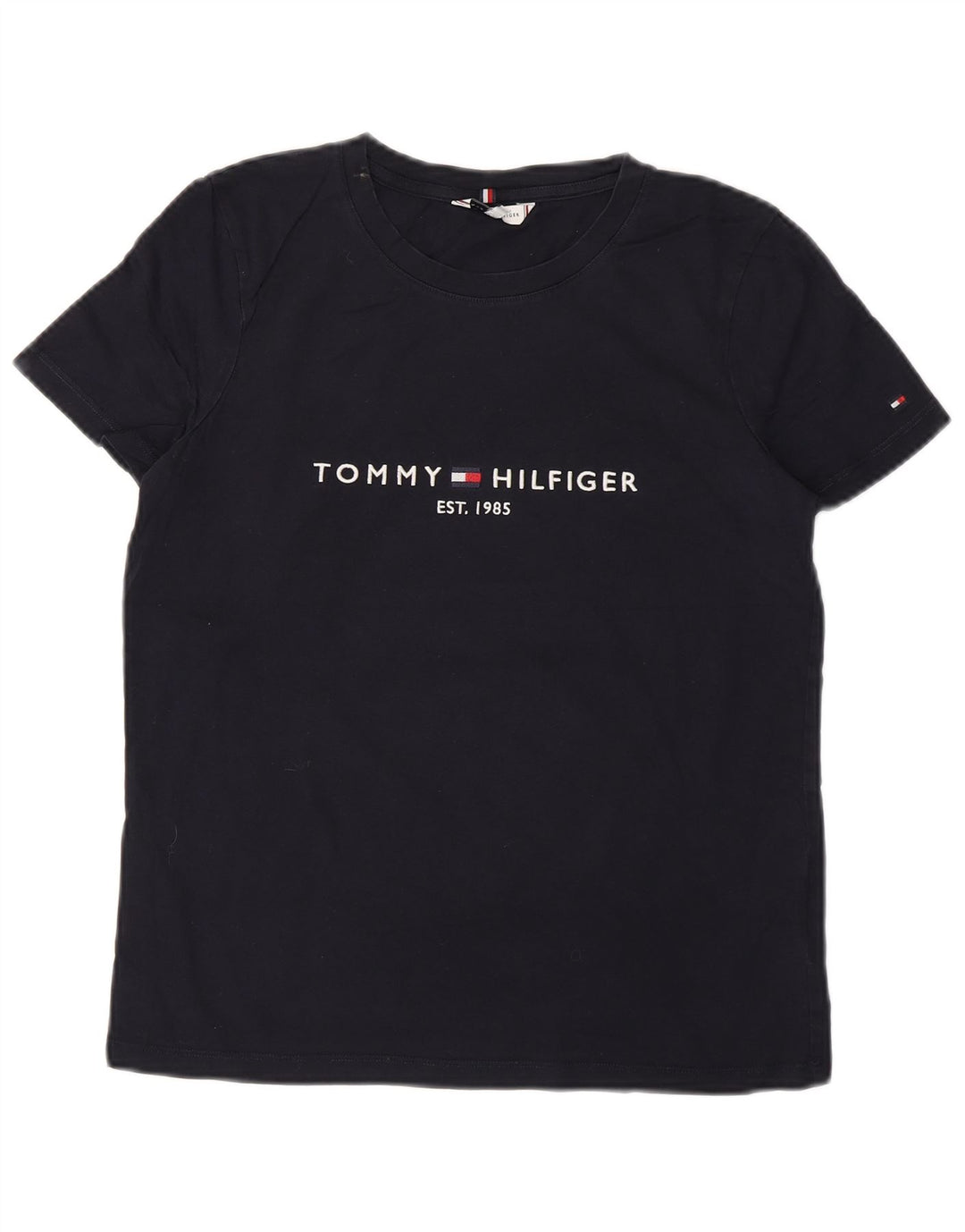 TOMMY HILFIGER Tricou cu grafic pentru femei Top UK 12 Medium Bleumarin Bumbac