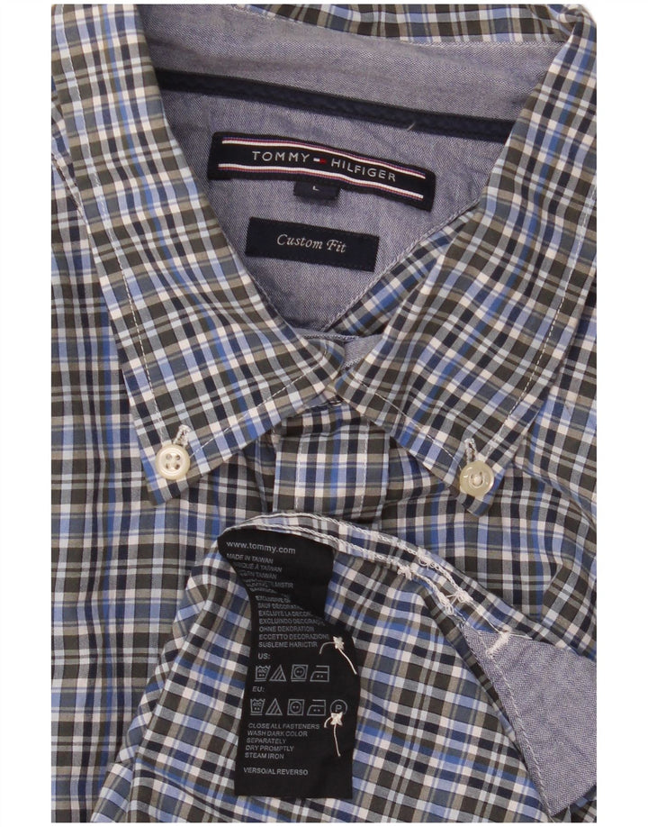 Cămașă personalizată pentru bărbați Tommy Hilfiger, bumbac cu carouri mari, albastre