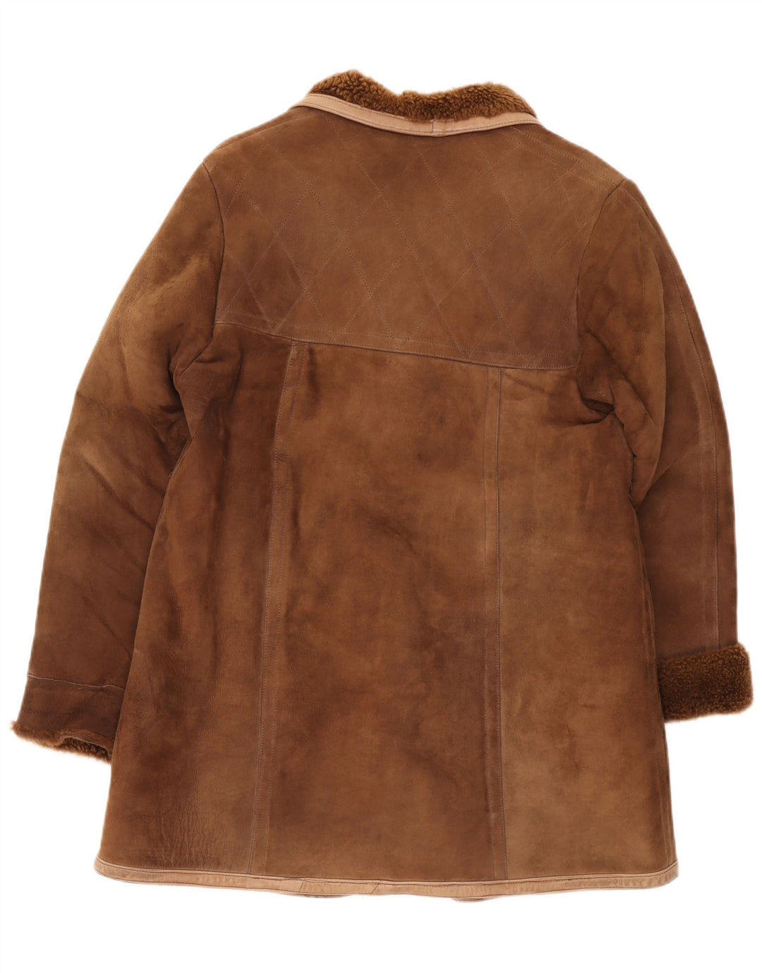 Palton vintage pentru femei din shearling UK 12 maro mediu