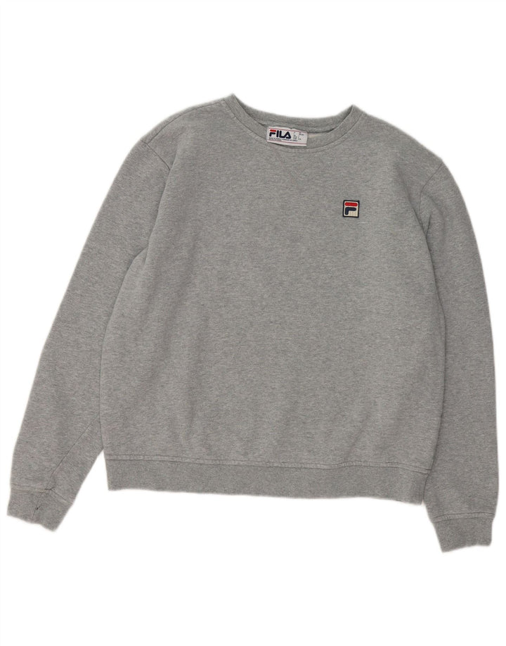 FILA Womens Sweatshirt Jumper UK 16 Large Grey Cotton