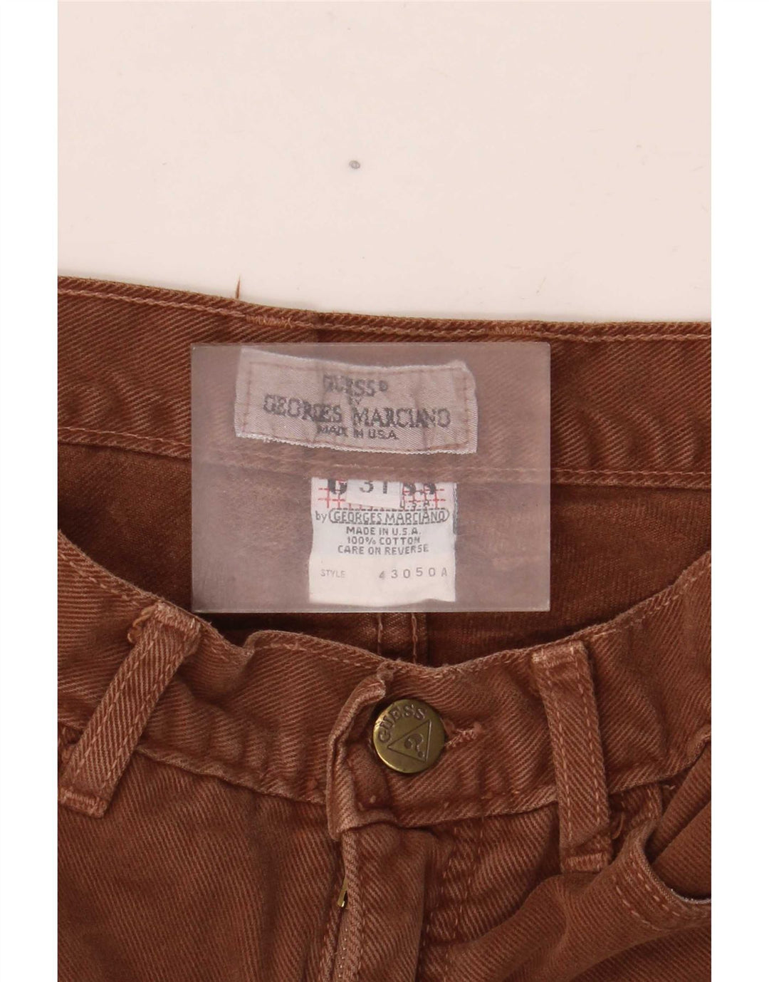 Blugi conici pentru bărbați Guess W31 L28 bumbac maro