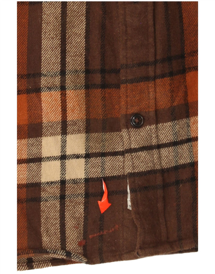 Cămașă de flanel pentru bărbați JACK & JONES XL din bumbac carouri maro