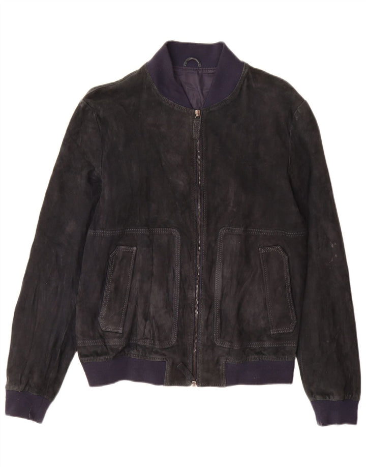 Bomber Jeckerson pentru femei de piele intoarsa UK 18 XL bleumarin
