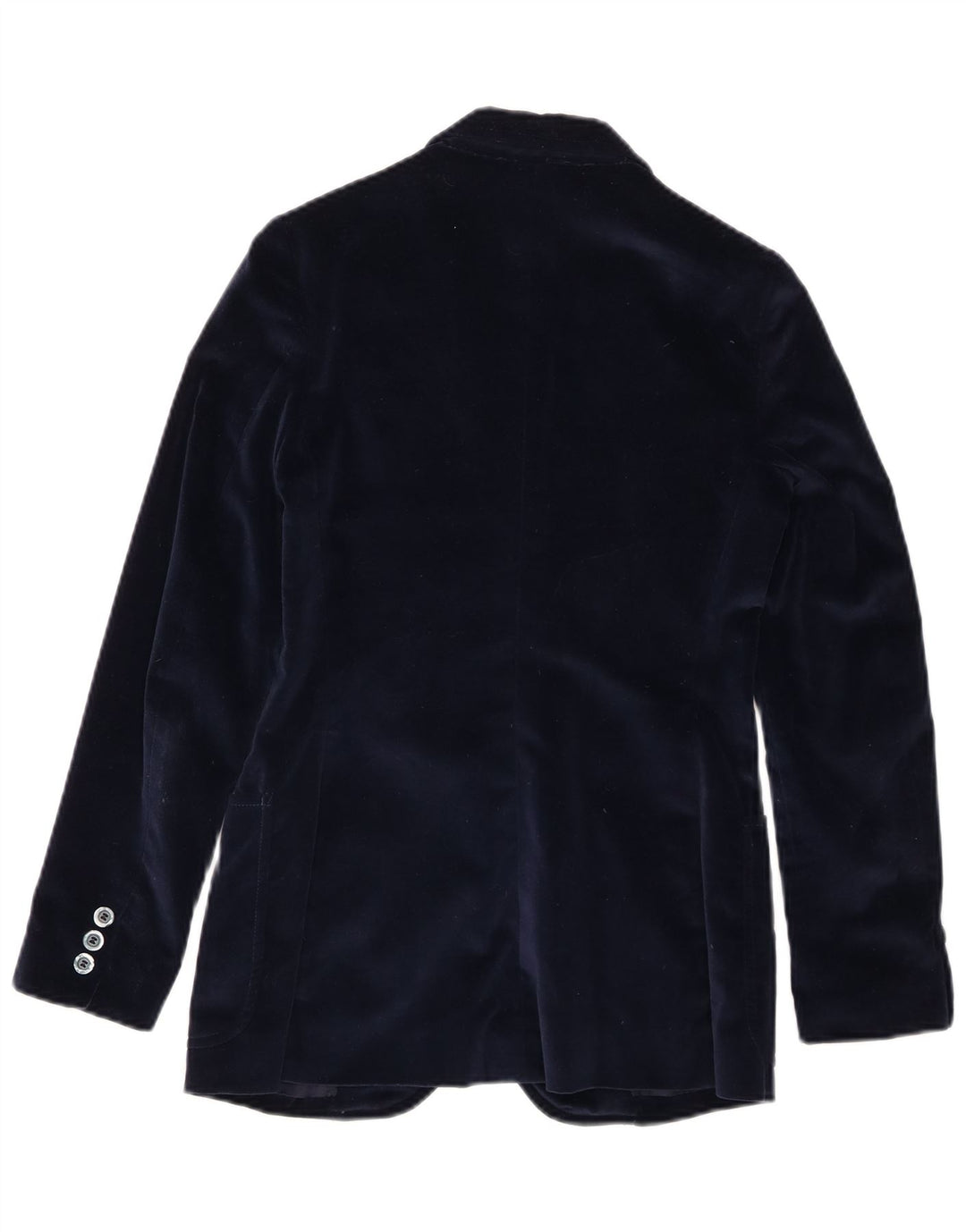 Blazer Vintage pentru femei din catifea cu 2 nasturi IT 42 Medium Bleumarin