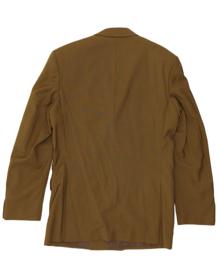 Jachetă vintage pentru bărbați cu două pieptări, UK 38 Medium Khaki Lână nouă