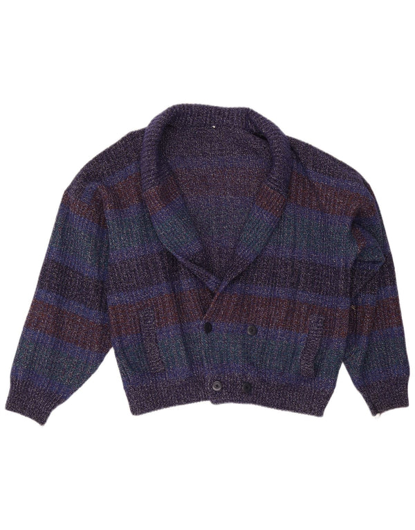 Pulover Cardigan Vintage pentru bărbați IT 52 Lână mare multicoloră cu pete