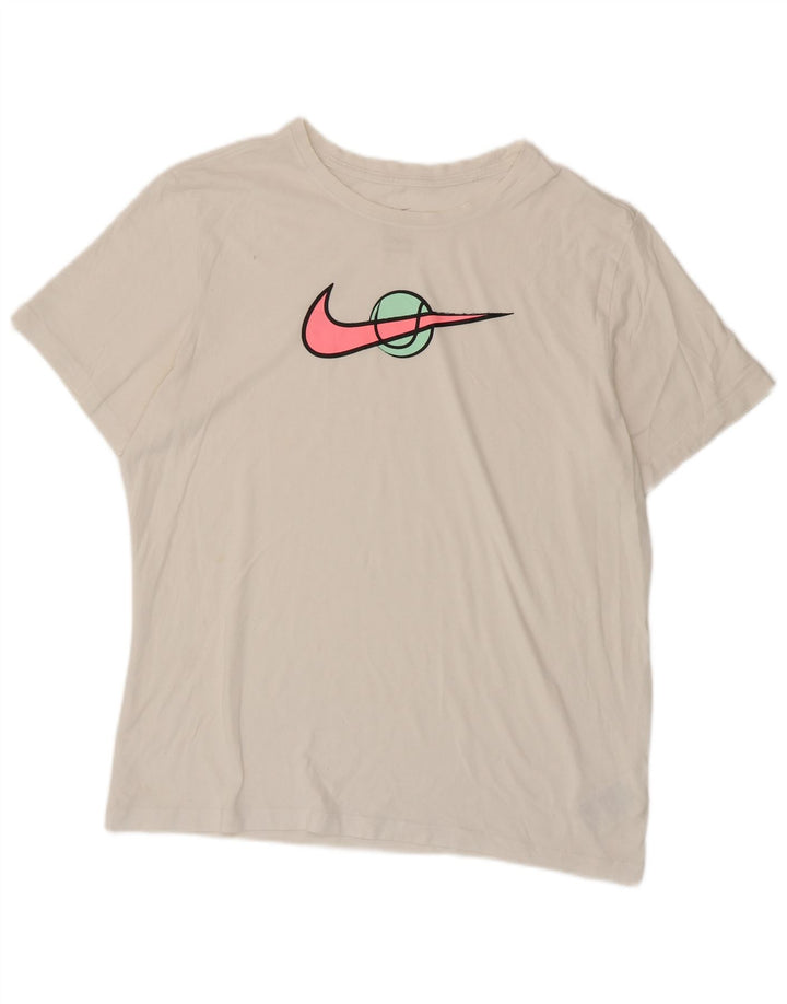 Tricou grafic Nike pentru bărbați Top mare din bumbac alb