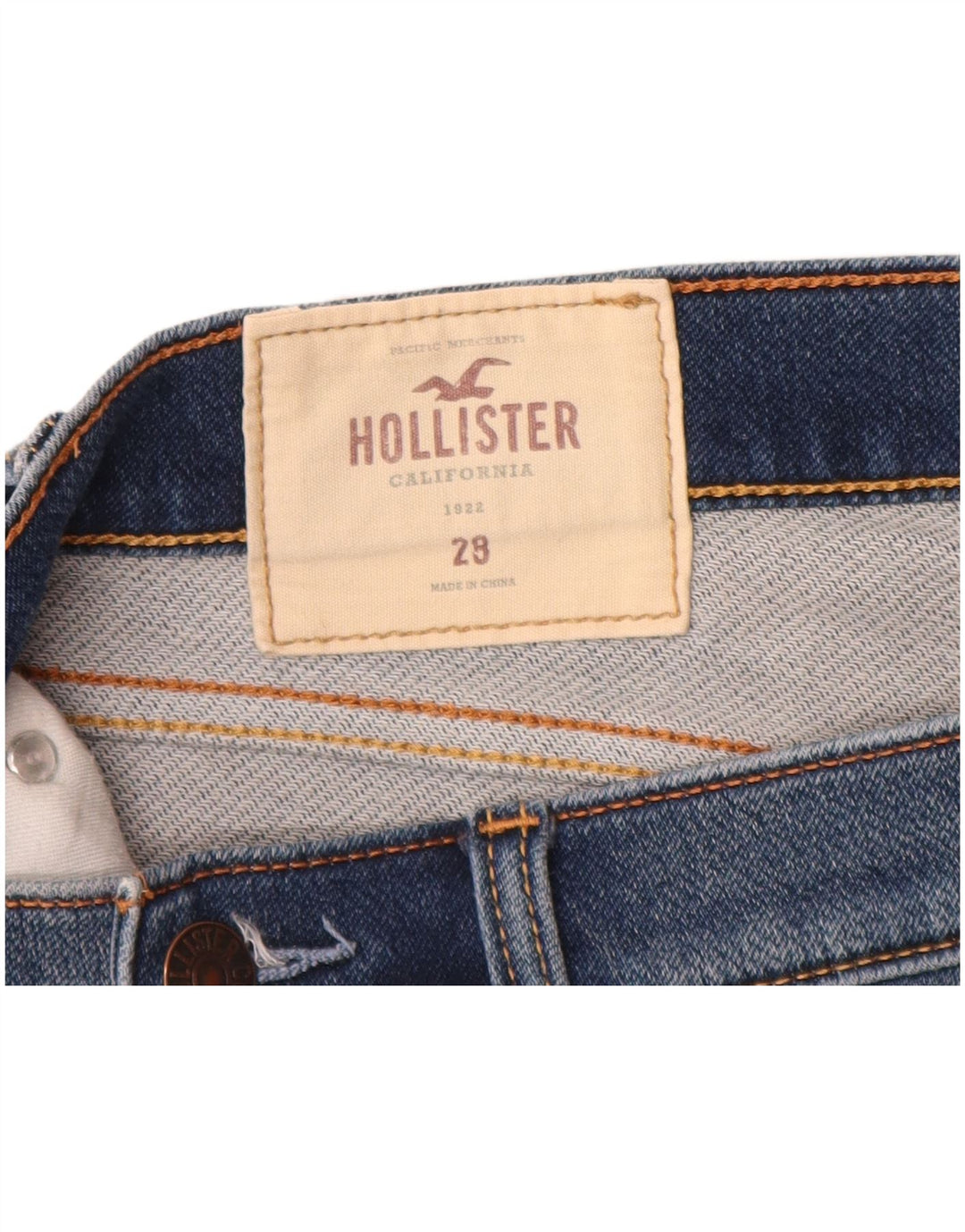 Pantaloni scurți din blugi pentru bărbați HOLLISTER W28, bumbac albastru mediu