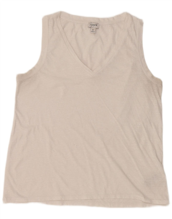 Vest Top pentru femei J. CREW UK 12 Bumbac alb mediu