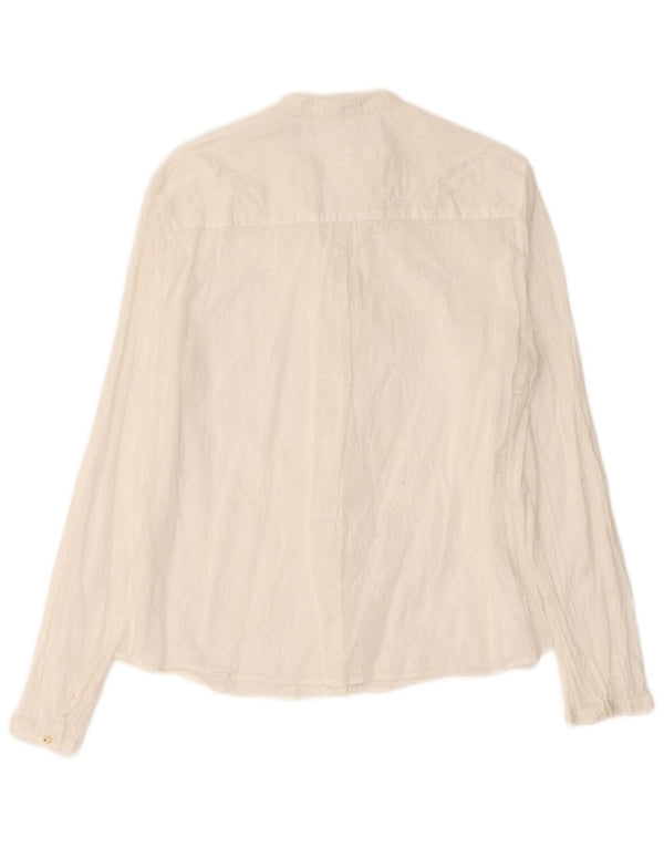 Cămașă Massimo Dutti pentru damă EU 44 XL Alb catifelat Floral