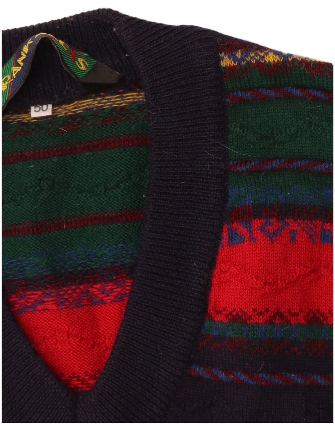 Frank Alexs Bărbați Vestă Tank Top IT 50 Mediu Lână cu dungi multicolore