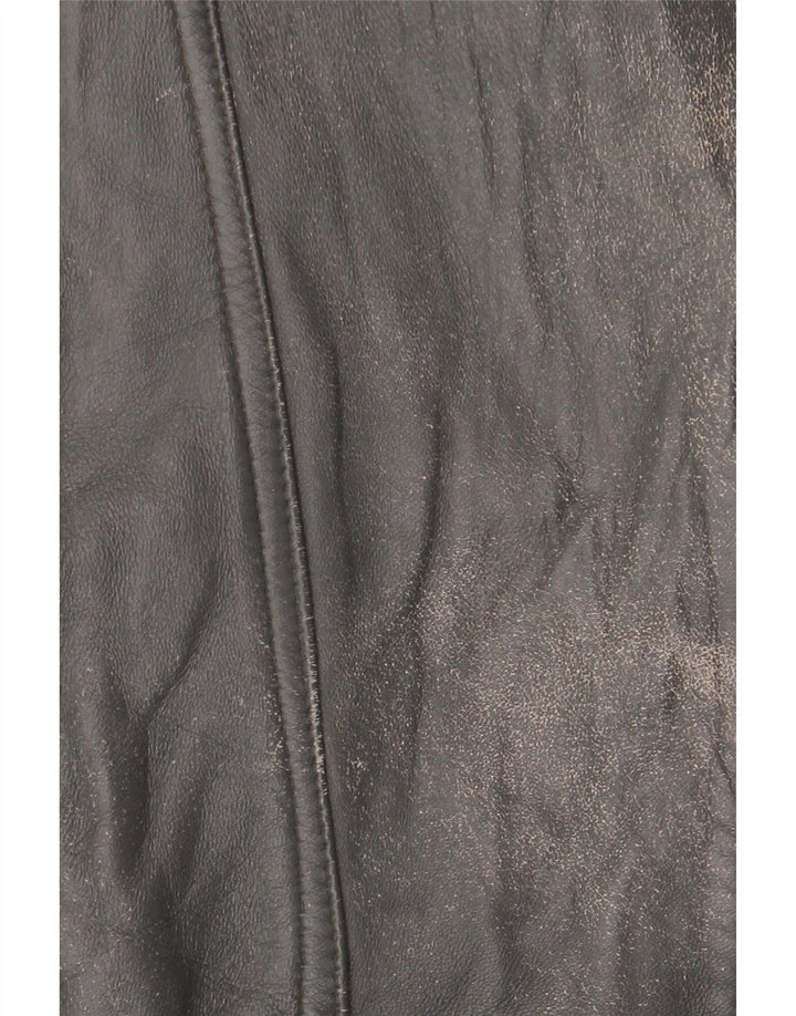 Geacă de piele vintage pentru bărbați IT 56 3XL neagră