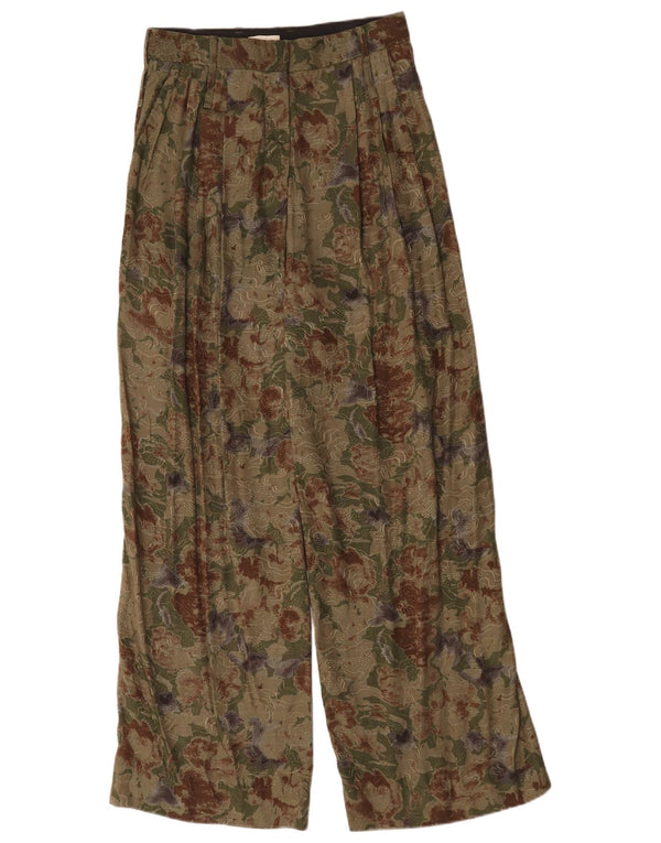 Pantaloni casual pentru femei Jigsaw cu talie înaltă UK 8 Mici W28 L30 Verde Floral