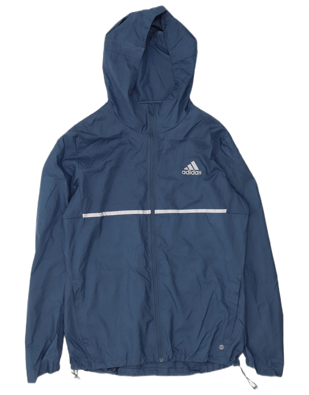 Jachetă de ploaie cu glugă pentru bărbați Adidas UK 38 Poliester mediu albastru bleumarin