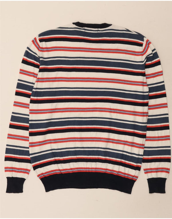 Marlboro Classics Mens Crew Neck Jumper Sweater Large Multicoloured Striped
