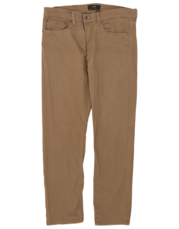 Marks & Spencer Pantaloni casual slim pentru bărbați L34 L29 bumbac bej
