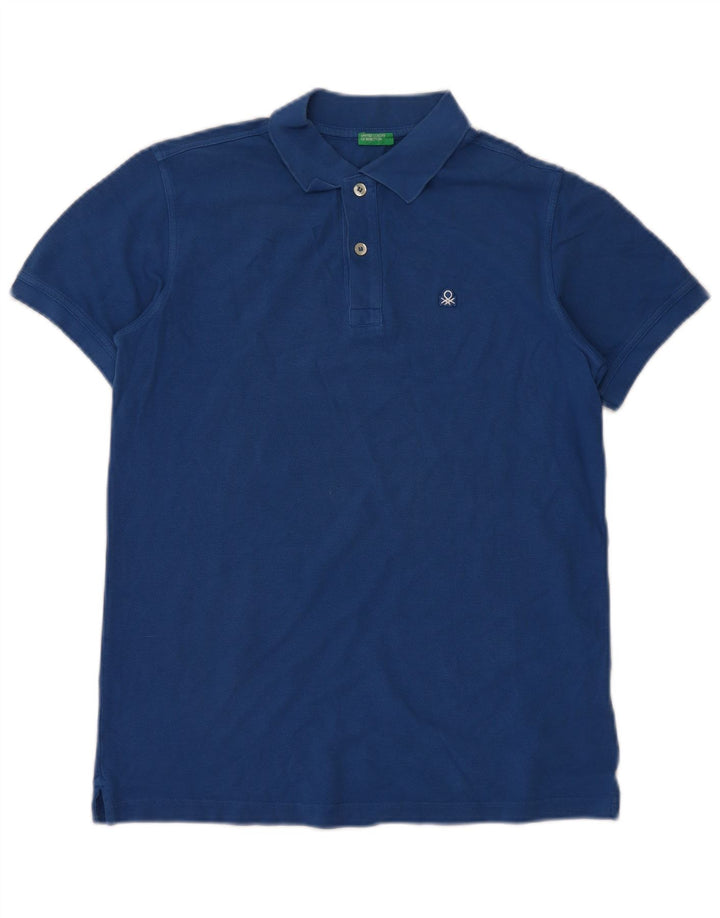 BENETTON Tricou Polo Băieți 13-14 Ani 3XL Bumbac Albastru