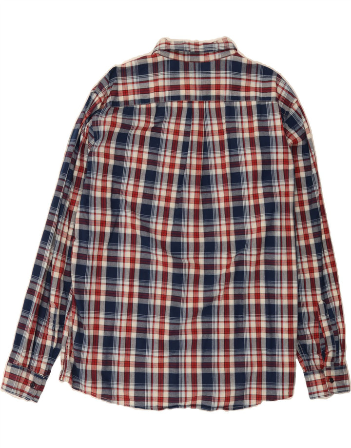 DOCKERS Mens Flannel Shirt XL Navy Blue Check Cotton Vintage Dockers and Second-Hand Dockers from Messina Hembry 