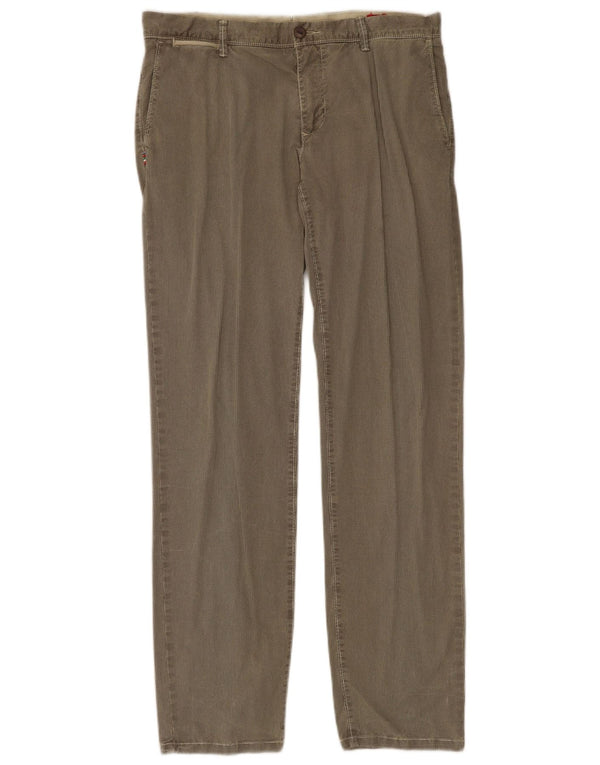 Pantaloni chino drepți vintage pentru bărbați IT 50 Large W34 L33 Khaki Houndstooth
