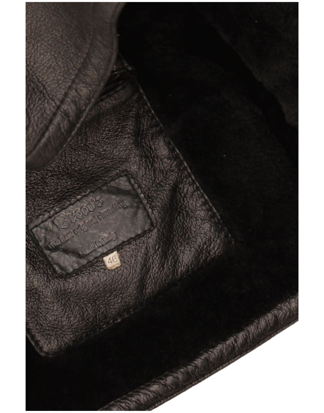 Jachetă vintage pentru bărbați din shearling IT 46 Small Black Shearling