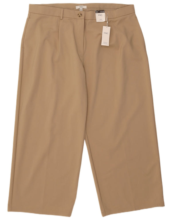 Pantaloni chino pentru femei cu talie înaltă Marks & Spencer UK 24 4XL W44 L28 Bej