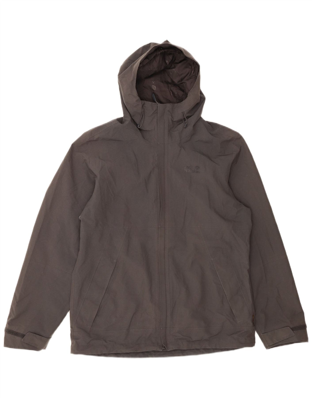 JACK WOLFSKIN Jachetă de vânt pentru bărbați cu glugă UK 40 Poliester mediu gri