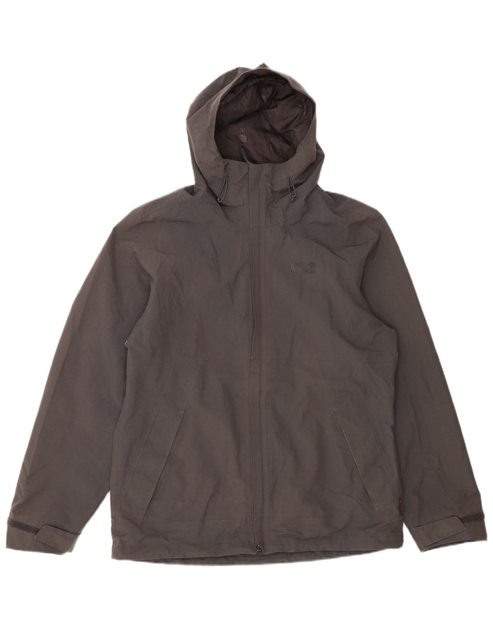 JACK WOLFSKIN Jachetă de vânt pentru bărbați cu glugă UK 40 Poliester mediu gri