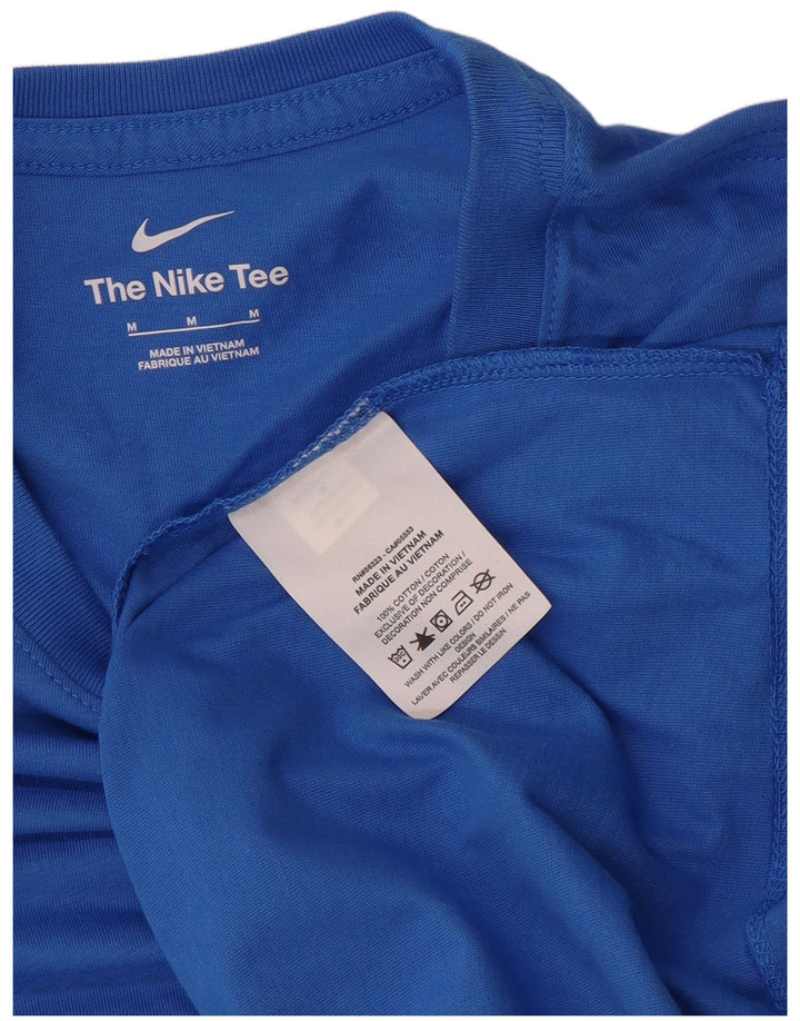 Top grafic pentru bărbați Nike cu mânecă lungă, bumbac albastru mediu