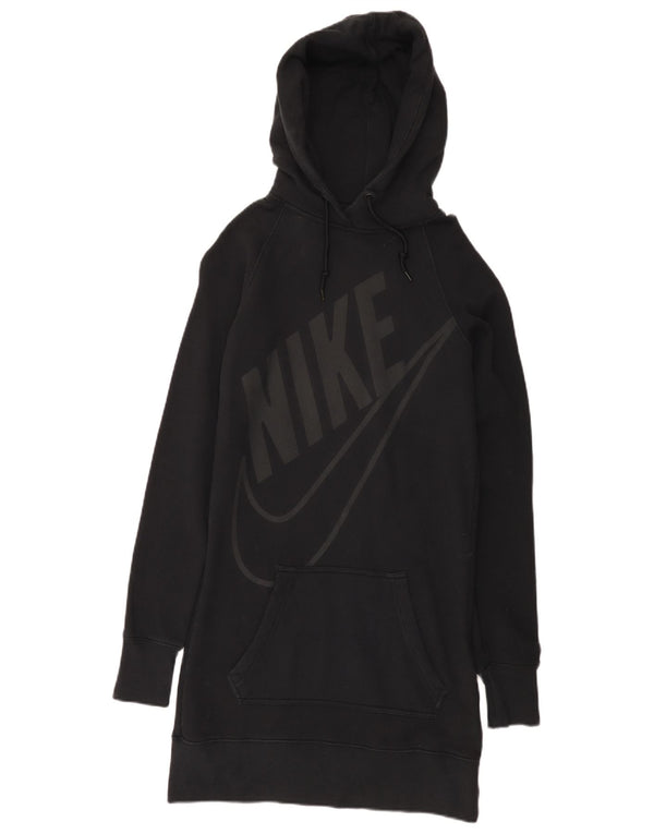 Rochie cu hanocă grafică Nike pentru femei UK 10, bumbac negru mic