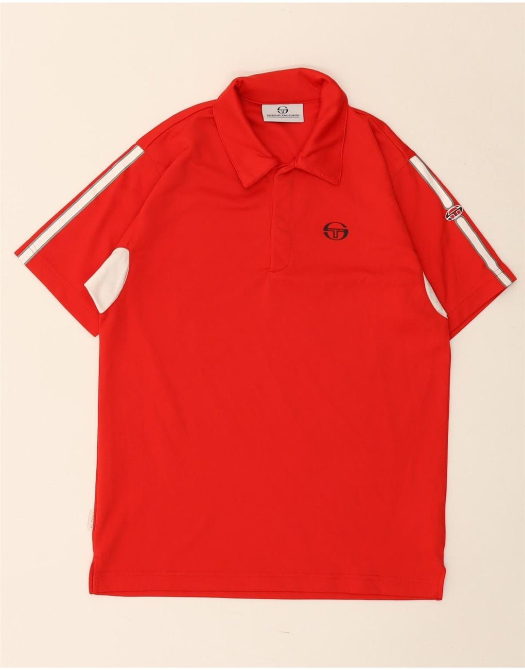 SERGIO TACCHINI tricou polo băieți 13-14 ani XL roșu poliester bloc de culoare