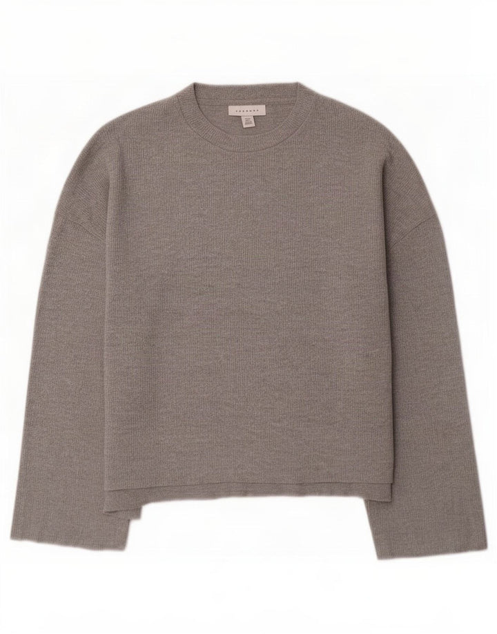 Topshop pentru femei supradimensionat cu mâneci 3/4 UK 10 mic gri