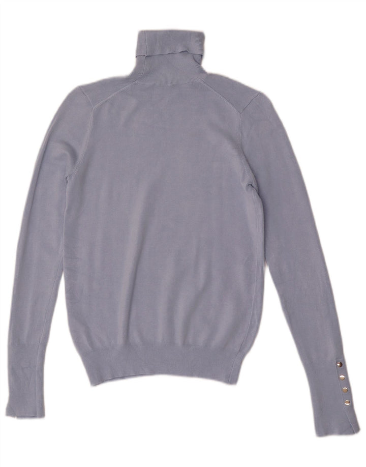 Pulover pentru femei cu gât rulat Zara UK 10 mic albastru viscoză