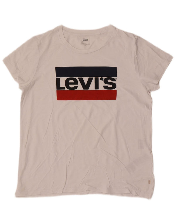 Tricou grafic Levi's pentru femei Top UK 14, mare, alb, bumbac