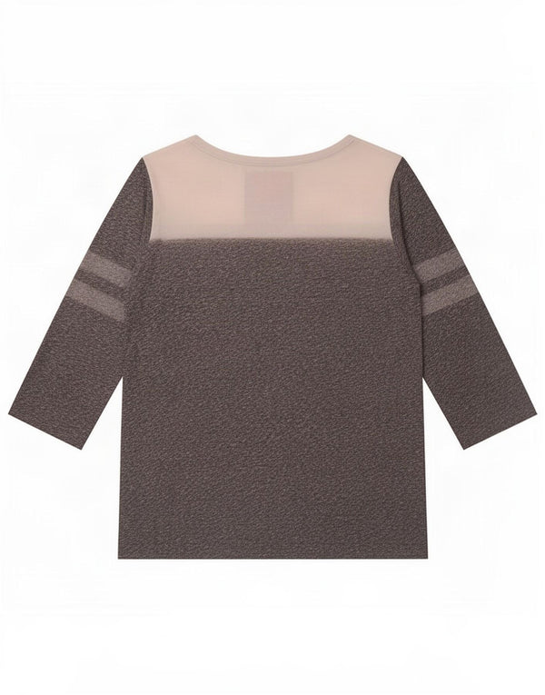 Top grafic pentru femei Superdry cu mâneci 3/4 UK 18 XL, gri, poliester color bloc