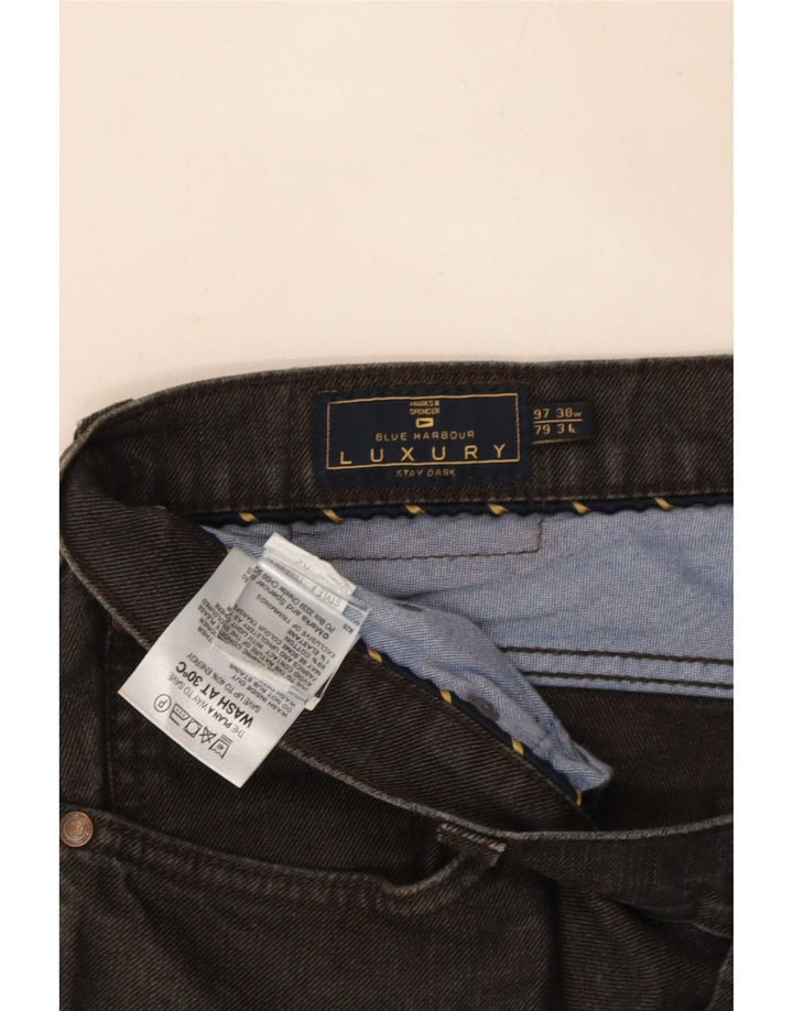 Blugi drepti pentru bărbați Marks & Spencer Blue Harbour W38 L31 bumbac negru