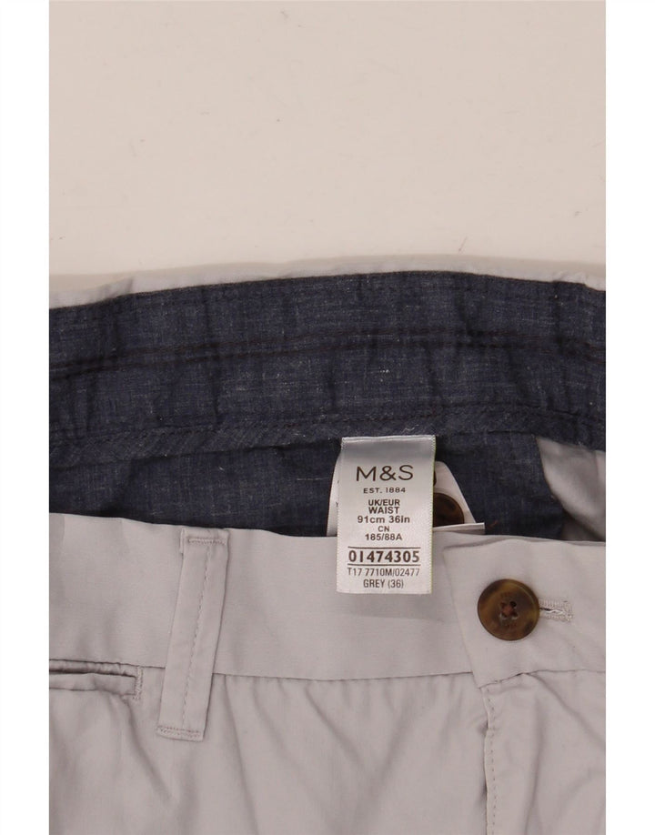 Pantaloni scurți chino pentru bărbați Marks & Spencer W36, bumbac gri mare