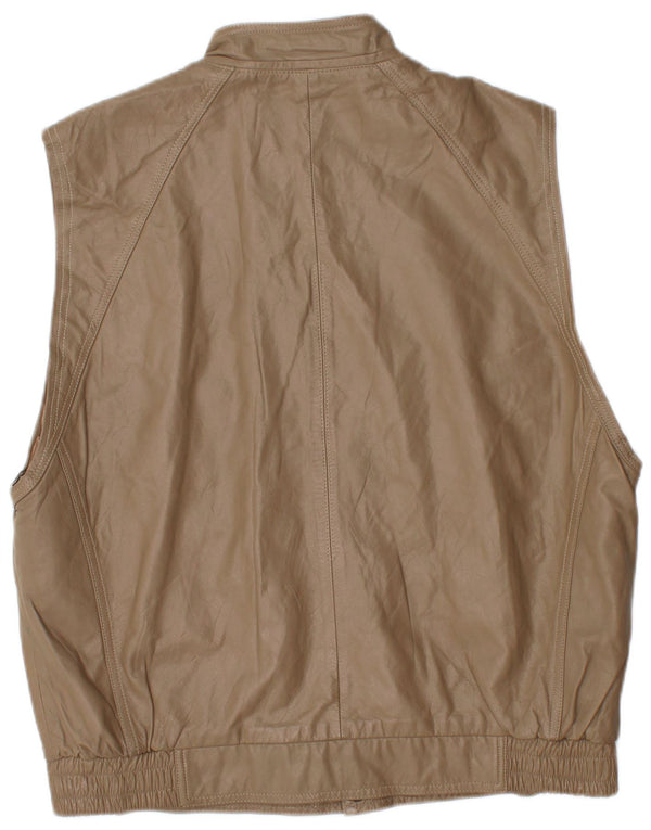 VINTAGE Gilet din piele pentru bărbați UK 40 Large Brown