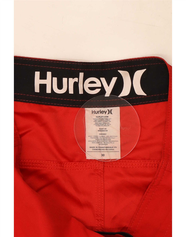 Pantaloni scurți de înot Hurley pentru bărbați, poliester roșu mediu