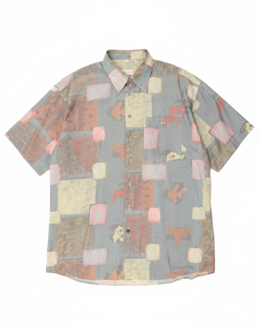 Cămașă cu mânecă scurtă pentru bărbați Canda Mărimea 41/42 16 1/2 mare albastru mozaic