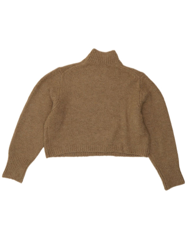Pulover cu gât țestoasă pentru femei Zara UK 18 XL maro acrilic