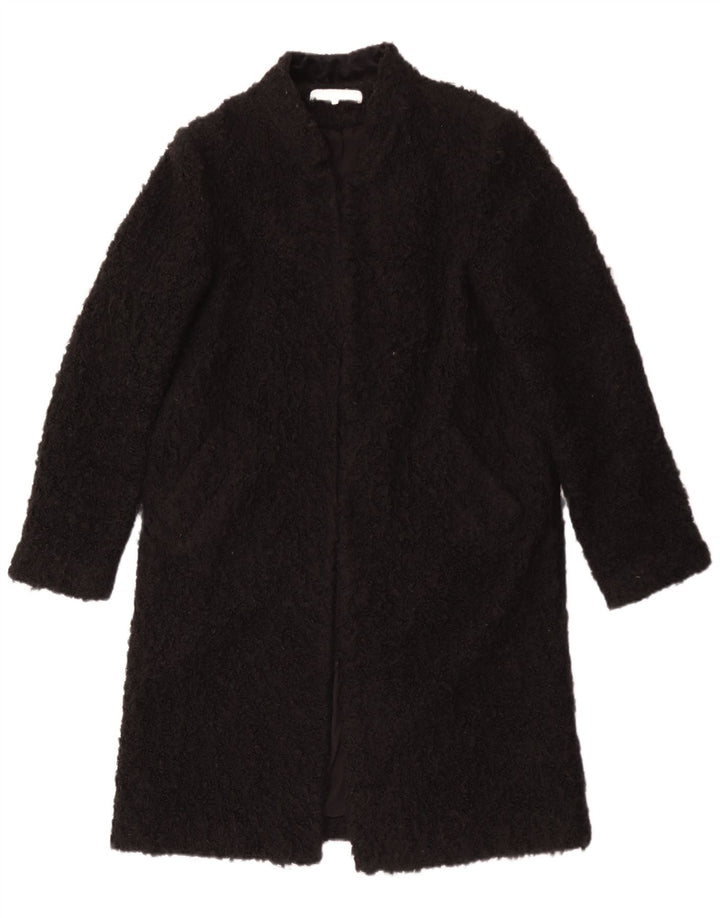 Pardesiu Teddy pentru femei Zara UK 14 Medium Negru Acrilic