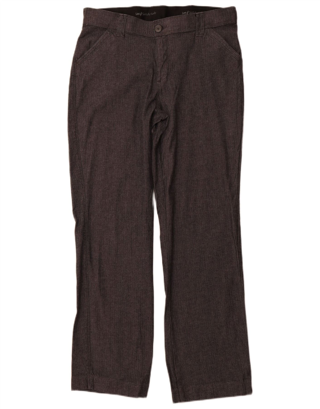 Pantaloni casual drepti LEE pentru femei US 12 Large W32 L31 Gri Herringbone